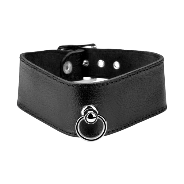 Breites Leder-Halsband mit O-Ring