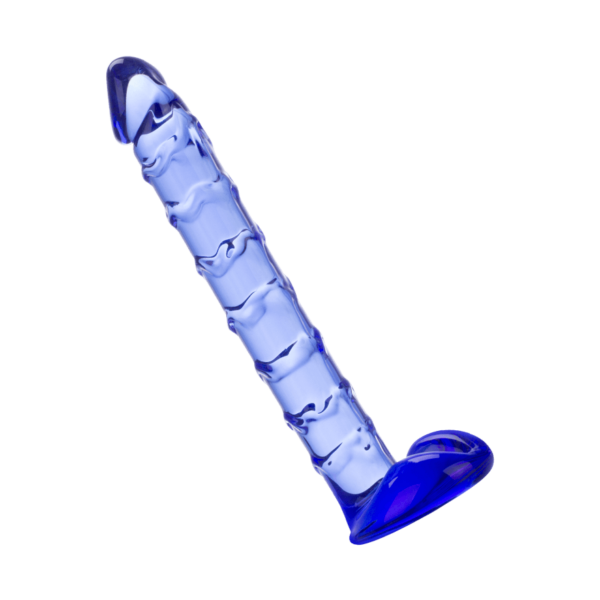 Glas-Dildo mit zarter Aderung, 17 cm