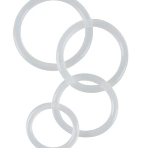 4-teiliges Penisringset „Clear Cock Rings“, 3 - 5 cm Ø