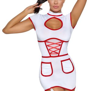 Kleid mit Strapsen im Krankenschwester-Look