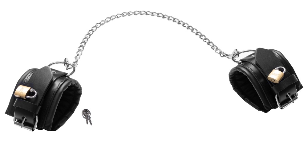 Leder-Fußfessel mit Kette & Schlössern