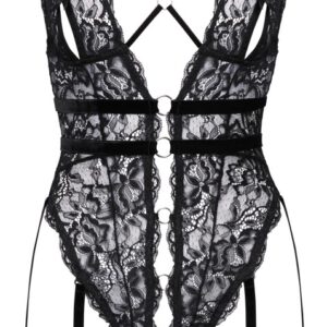 Ouvert-Body mit abnehmbarem Samt-Schenkelschmuck