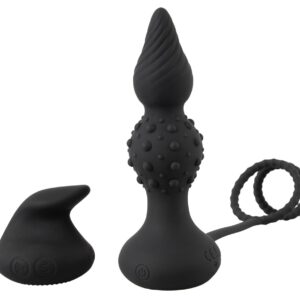 Penis-/Hodenring „RC Butt Plug with Cock & Ball Rings“ mit Vibro-Analplug